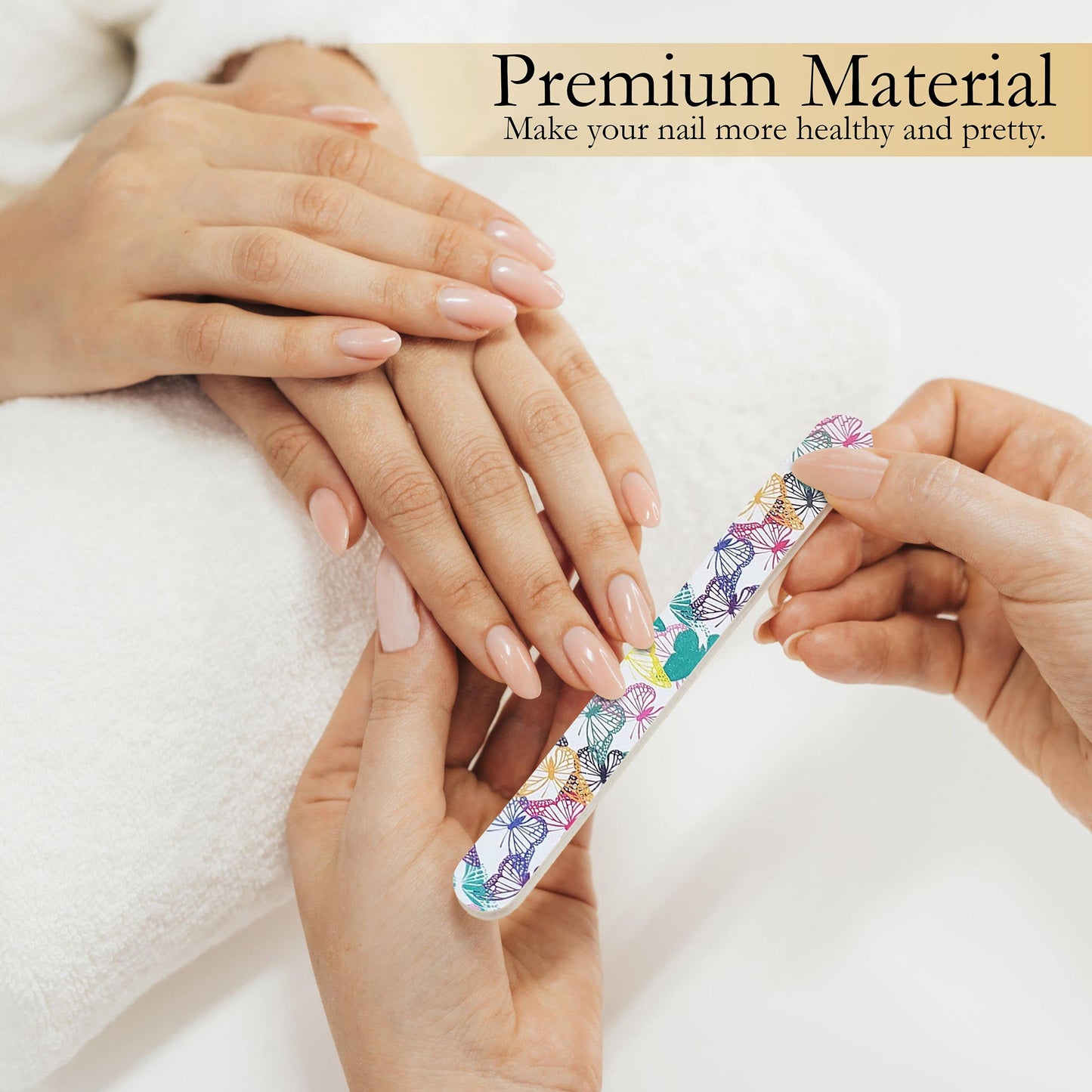 P2P Nails Colorful Nail File Strips - Double Sided Filers for Shaping and Smoothing Toenails and Fingernails - Manicure and Pedicure Nail Buffers - 12