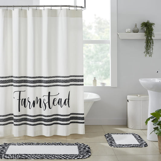 VHC Brands, Sawyer Mill 'Farmstead' Shower Curtain, Black, 72x72