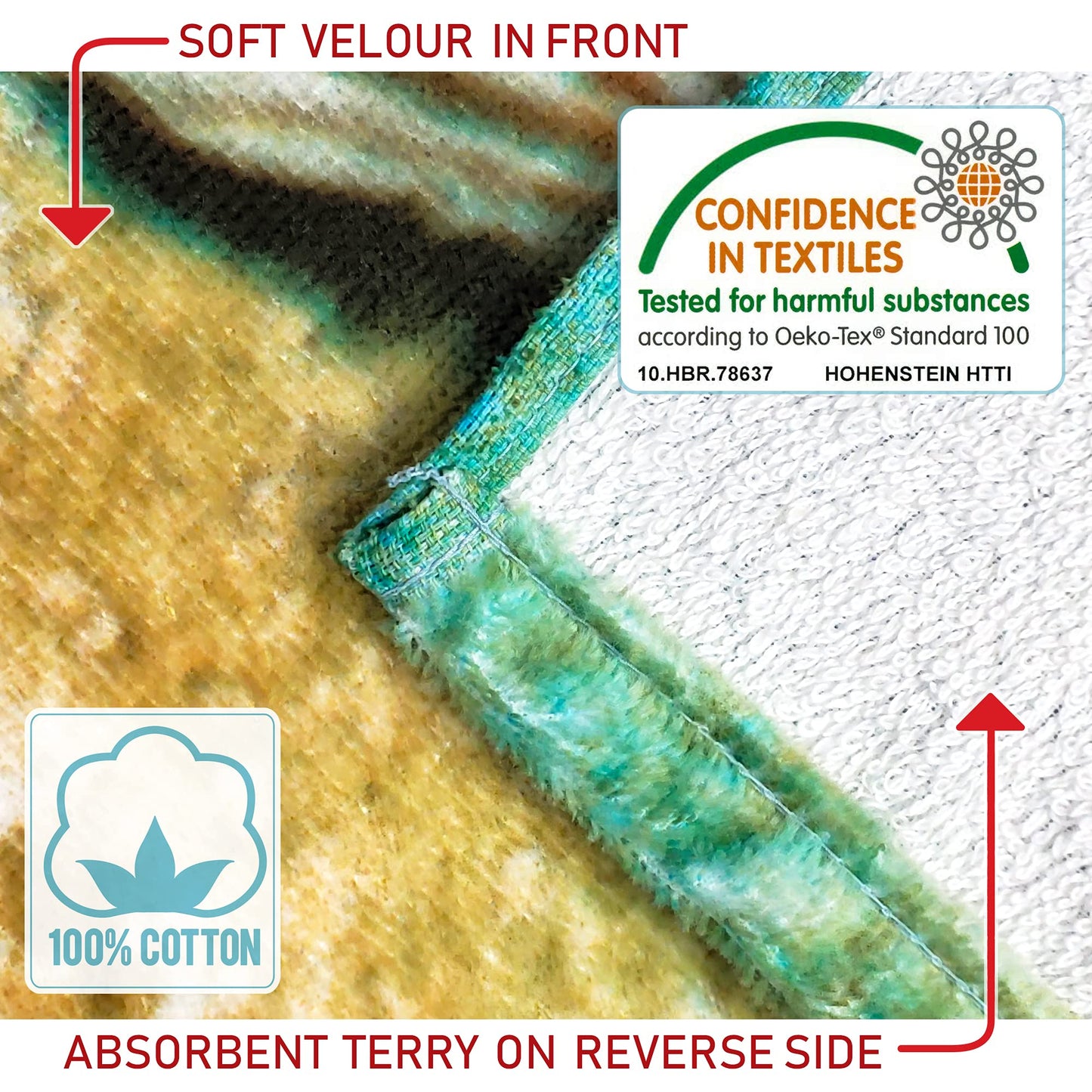 Softerry - Baby Turtles Beach Towel 30 x 60 inches (76 x 152cm) 100% Cotton Soft and Absorbent (30 in x 60 in, Baby Turtles)