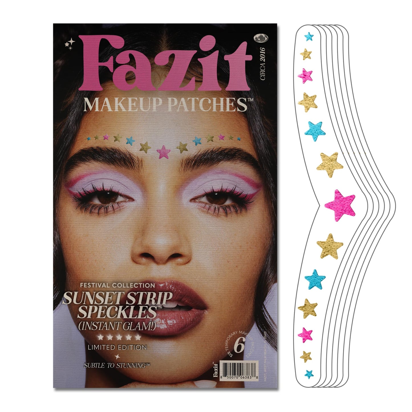 Fazit Makeup Patches - Sunset Strip Speckles - Glow Up Make-Up Patches - Cute Glitter Makeup Accessories for Women - Cosmetic Glitter for Face