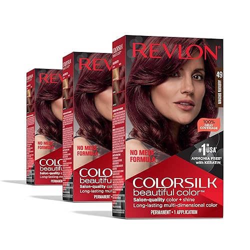 Revlon Colorsilk Beautiful Color Permanent Hair Color, (OLD VERSION) 49 Auburn Brown (Pack of 3)