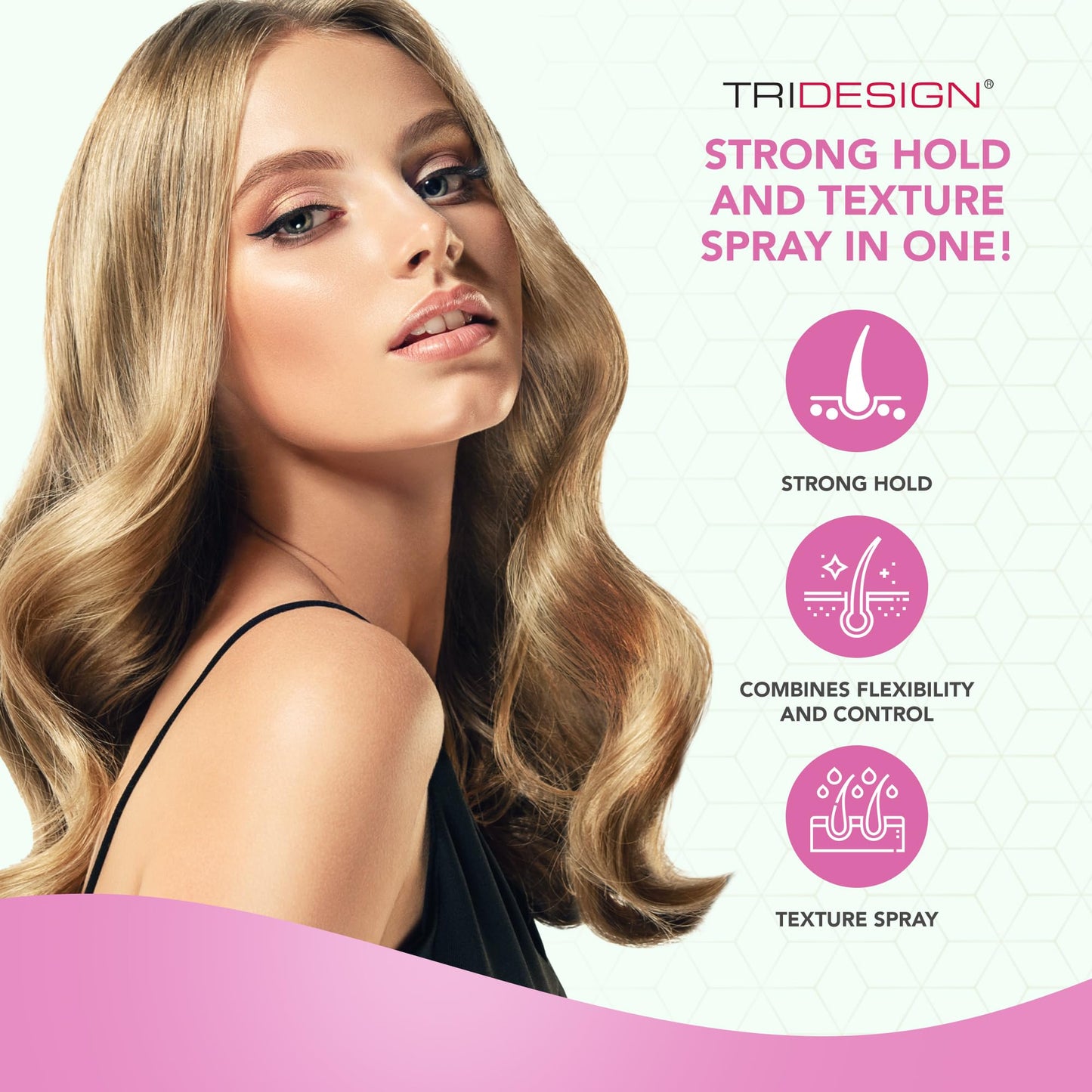 TRIDESIGN Aerogel Hairspray - Strong Hold Hair Finishing Spray for Volumizing & Control, Flexible Styling for All Hair Types, Non-Sticky and Scented