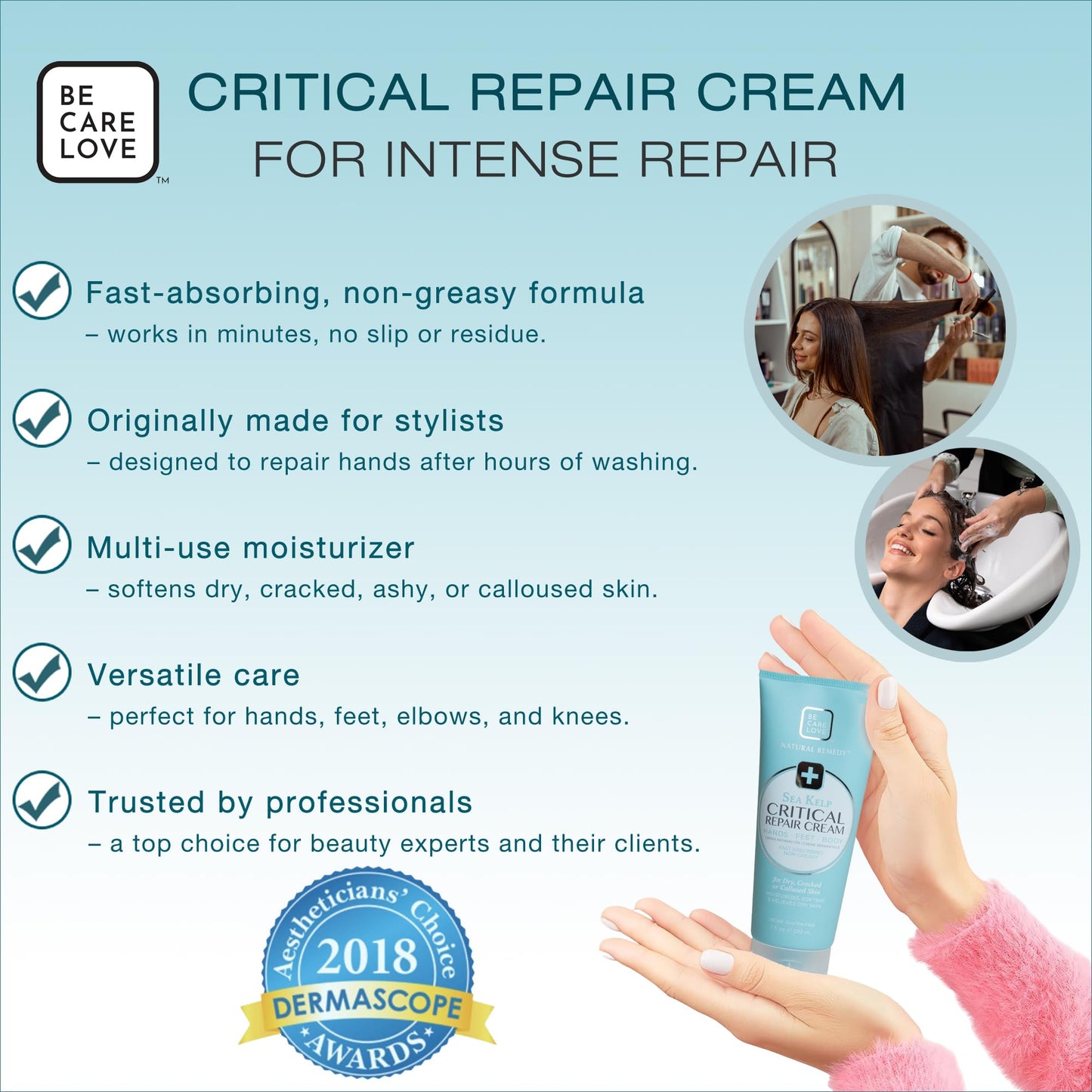 BCL Spa Critical Repair Cream with Organic Arnica Flower + Sea Kelp, intensely hydrating Argan Oil + Shea Butter to soothe + soften skin. 7 Fl Oz