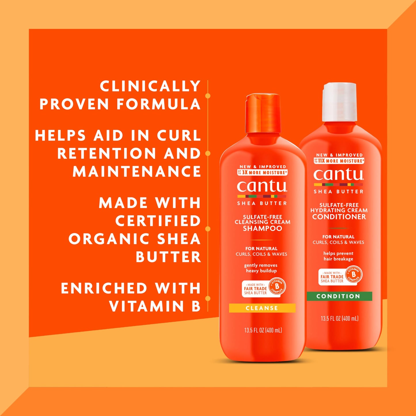 Cantu Shampoo & Conditioner with Shea Butter for Natural Hair, 13.5 fl oz (Pack of 6) Beauty and Personal Care Cantu