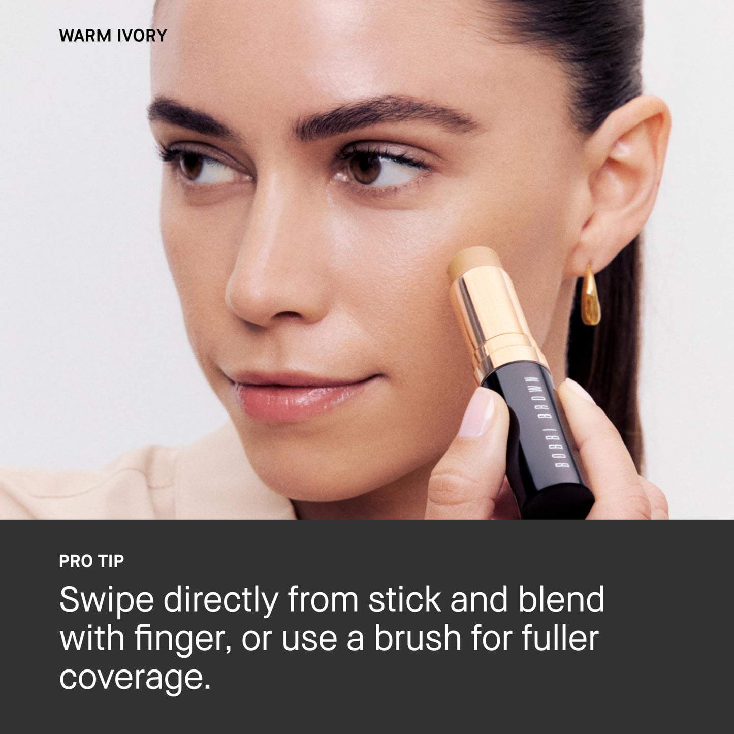 Bobbi Brown Skin Foundation Stick | Portable & Creamy with Medium-to-Full Coverage for Even-Toned Skin, 0.31 Ounce, Natural N-052