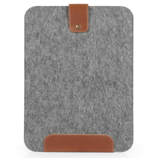 MegaGear Genuine Leather Laptop Sleeve Bag, Fleece Lined Zippered Protective Case compatible with 13-14 inch MacBook Pro Air M1 M2 M3 M4, Gray