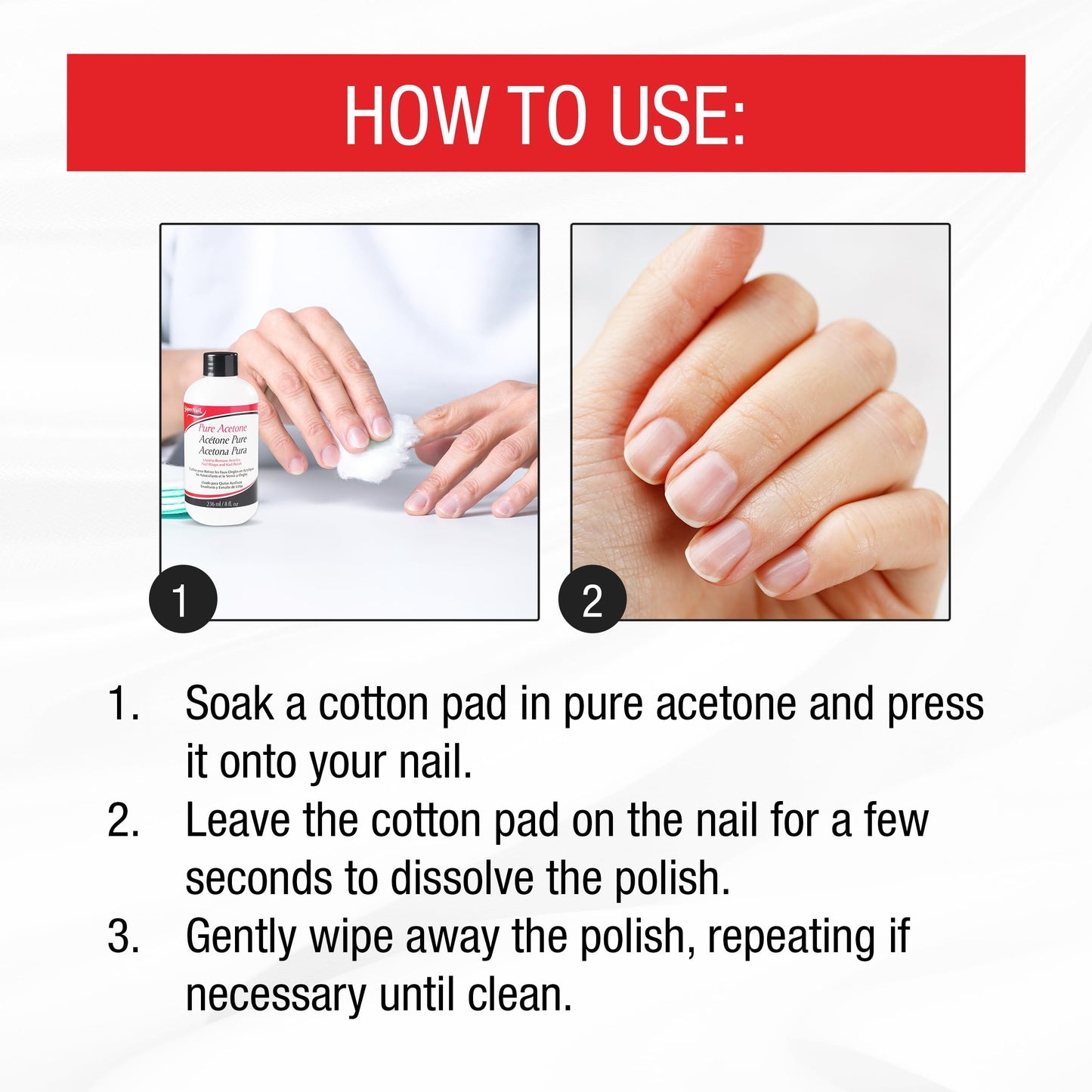 Supernail Pure Acetone Polish Remover, 8 oz (Pack of 6)