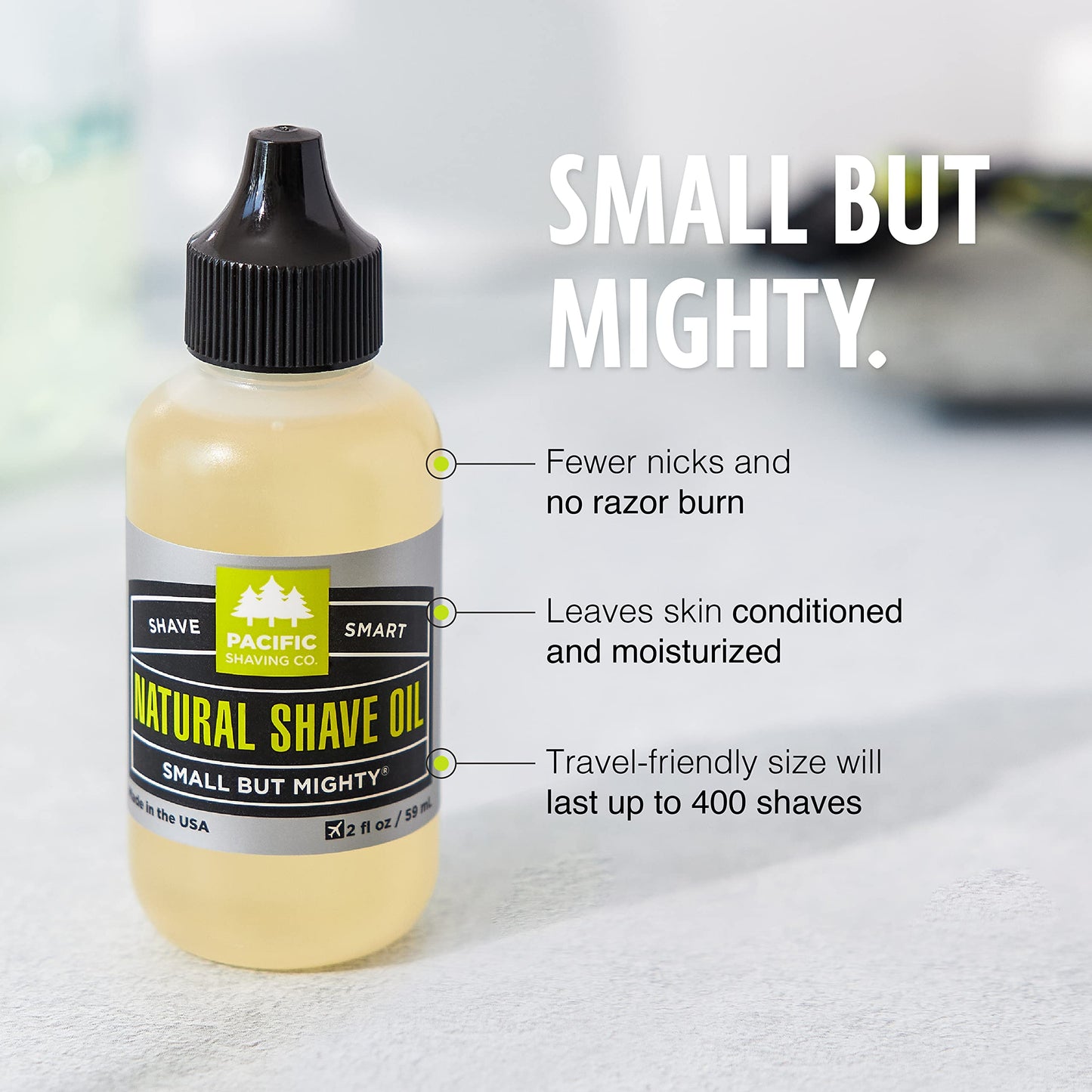Pacific Shaving Company Natural Shaving Oil - Shaving Oil for Men & Women - Avocado, Sunflower Seed & Vitamin E Oil for Face, Legs, Arms & Full Body