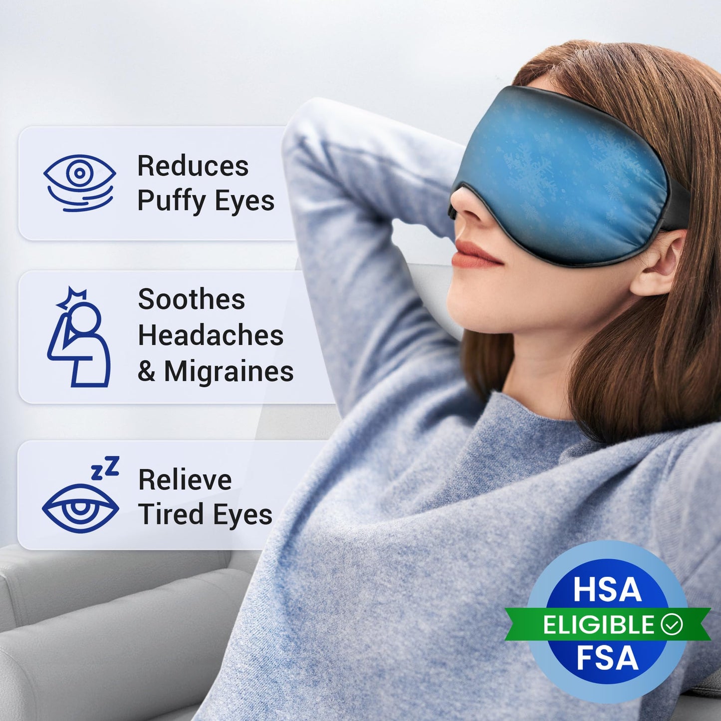 Cooling Eye Mask for Dark Circles Puffiness - Fsa Eligible Items Hsa, Cold Compress for Puffy Eyes Migraines Headache Sleeping After Surgery, Gentle Beauty and Personal Care FACEMOON