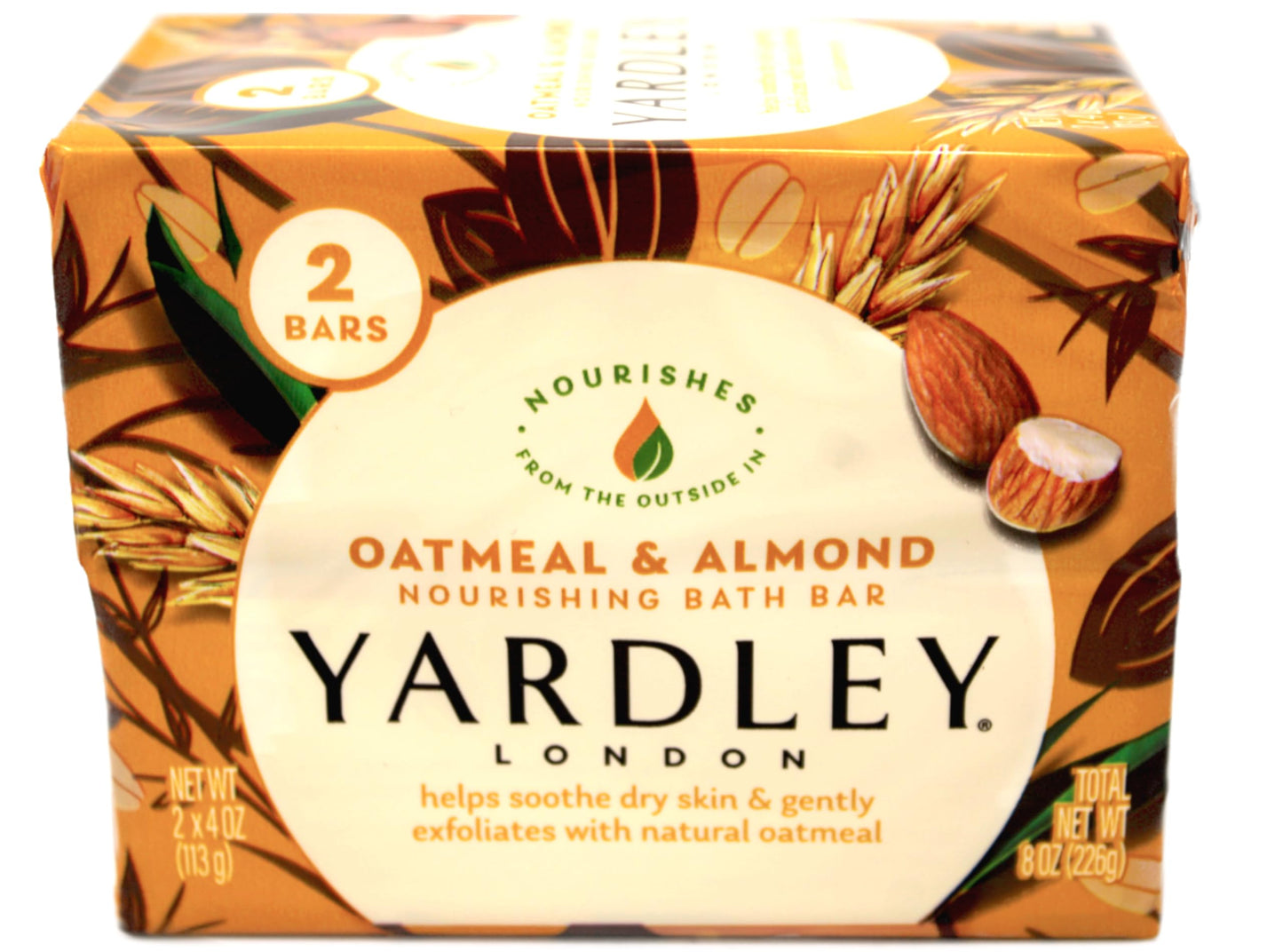 Yardley London Moisturizing Bath Bar, Oatmeal & Almond, 4.0 Oz, Pack Of 24