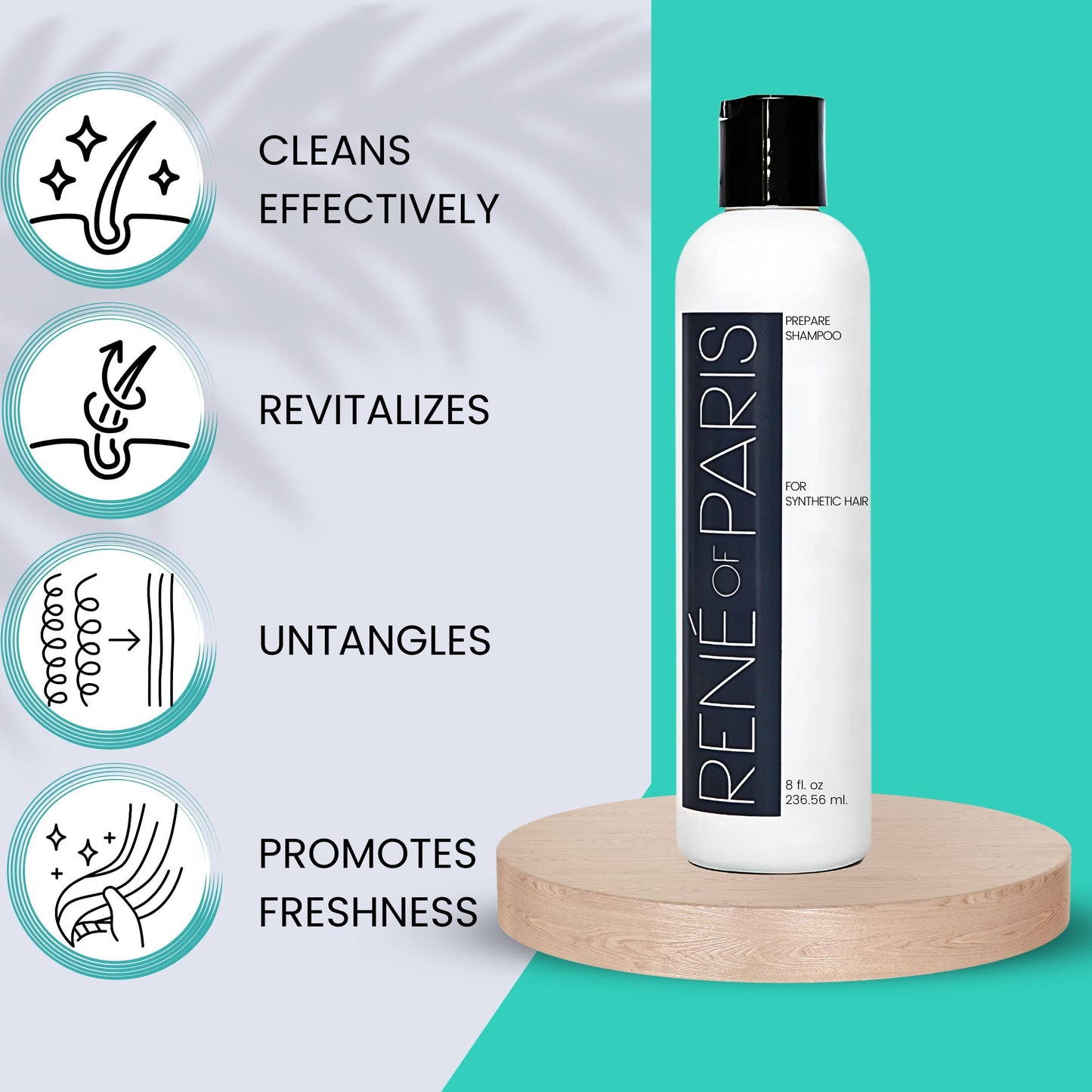Rene of Paris Hair Care Kit Gently cleanses & Replenishes - 8 Fl Oz Bottles