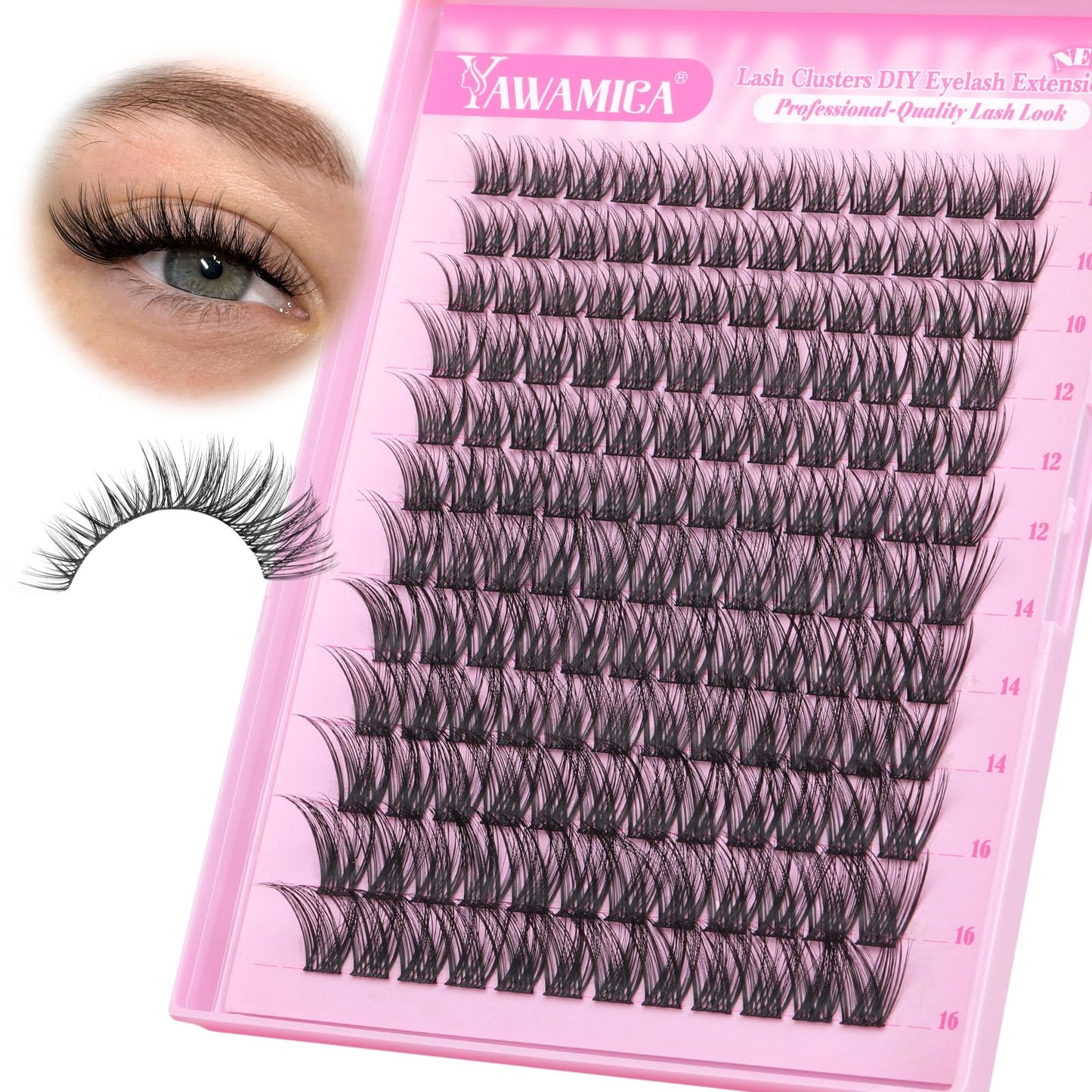 Yawamica Wispy Lash Clusters C Curly Individual Lashes DIY Cluster Eyelash Extensions 10-16mm Natural Eyelash Clusters 144 pcs Soft Lashes Clusters Beauty and Personal Care Yawamica Default Title