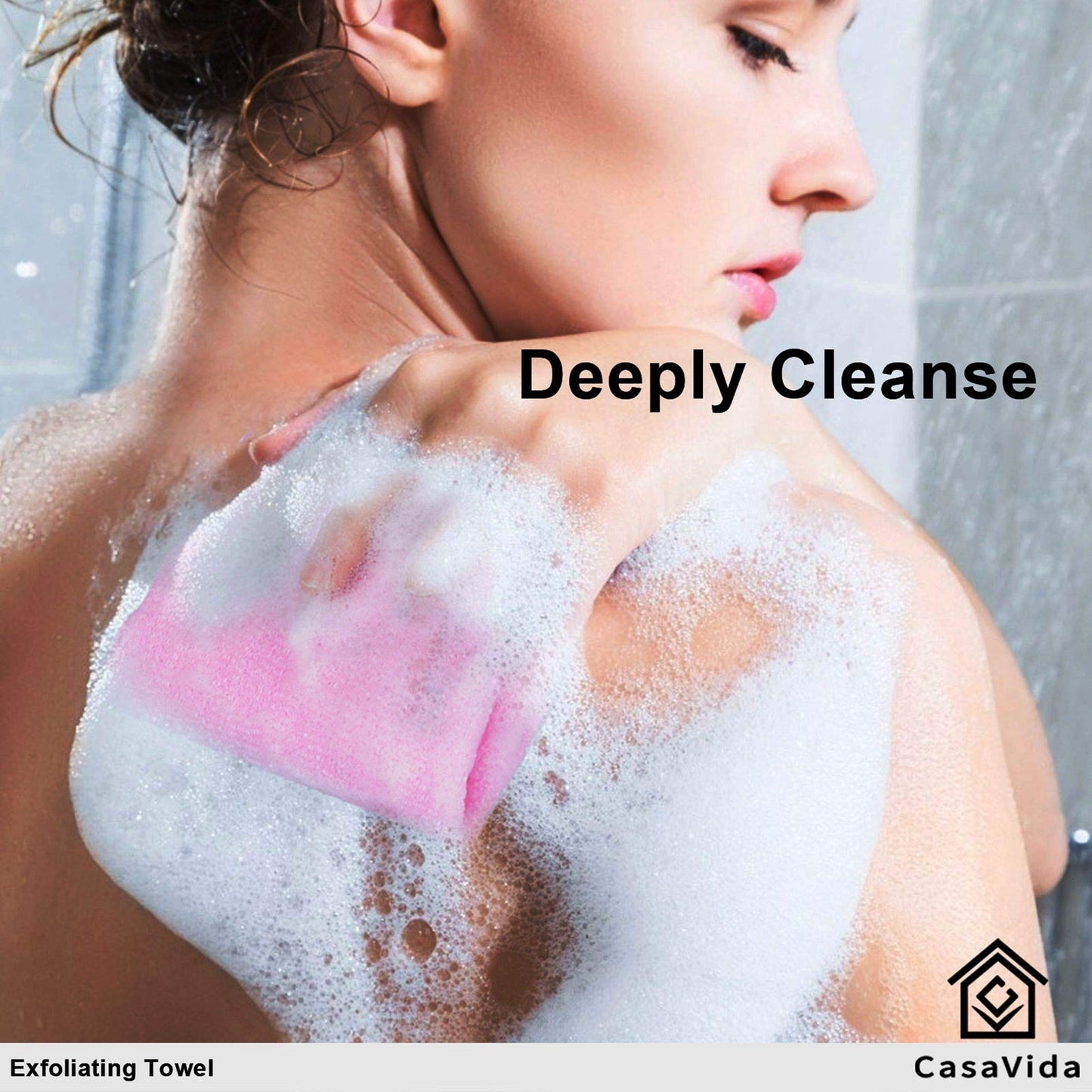 CASAVIDA Exfoliating Washcloth Back Scrubber for Shower Exfoliating Body Scrubber Japanese Beauty Washcloth African Net Sponge Bath Korean Loofah