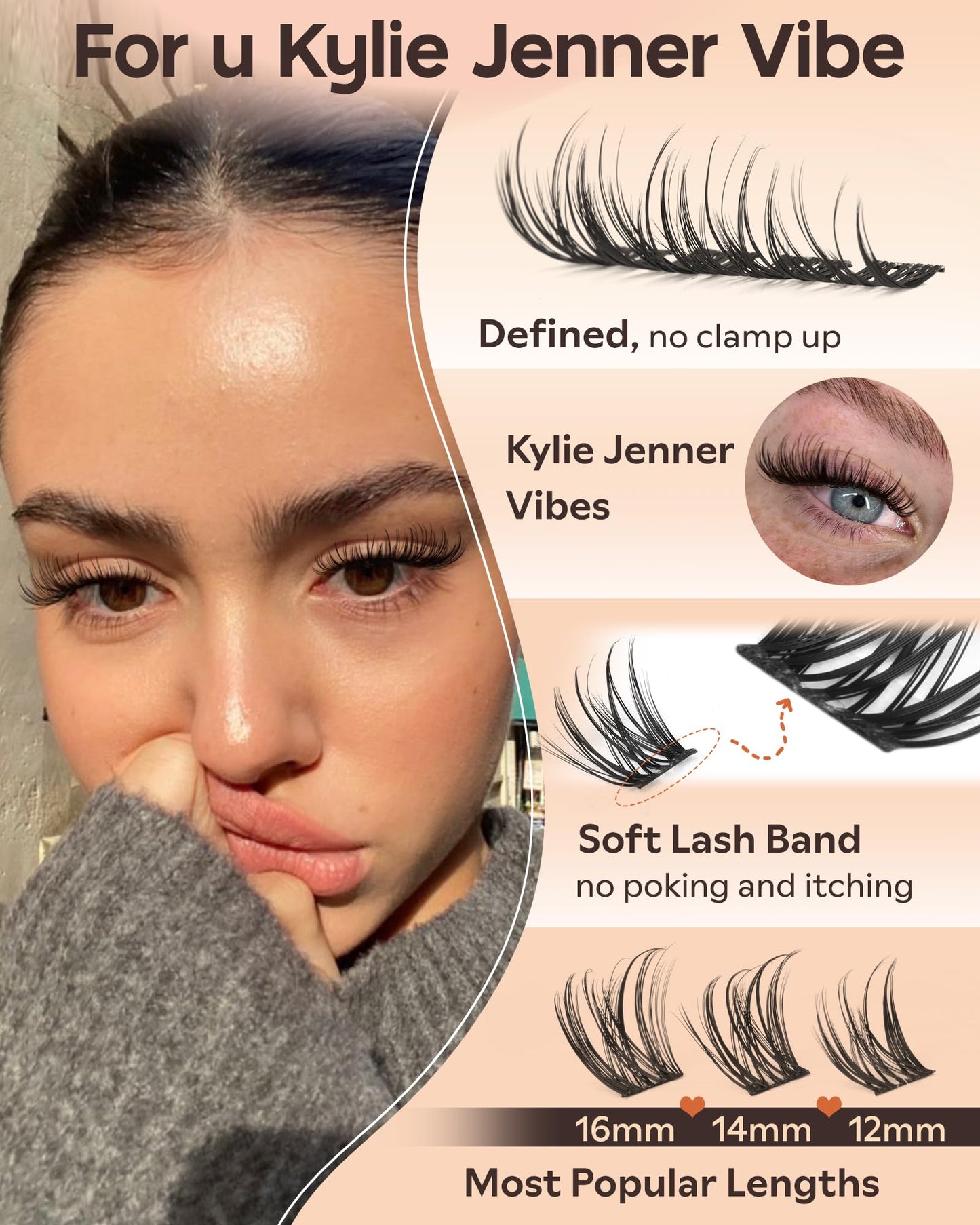 Goddvenus Spider Eye Lash Clusters Wispy Eyelash Clusters, D Curl Cluster Eyelash Extensions Natural Look, 10-16mm False Eyelashes for K Jenner Vibes Beauty and Personal Care Goddvenus