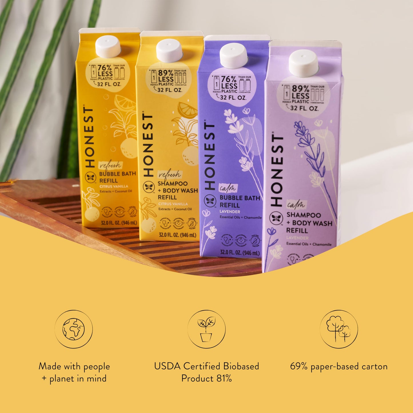 The Honest Company 2-in-1 Cleansing Shampoo Body Wash Refill Carton, Gentle for Baby, Naturally Derived, Tear-free, Hypoallergenic, Citrus Vanilla Beauty and Personal Care The Honest Company