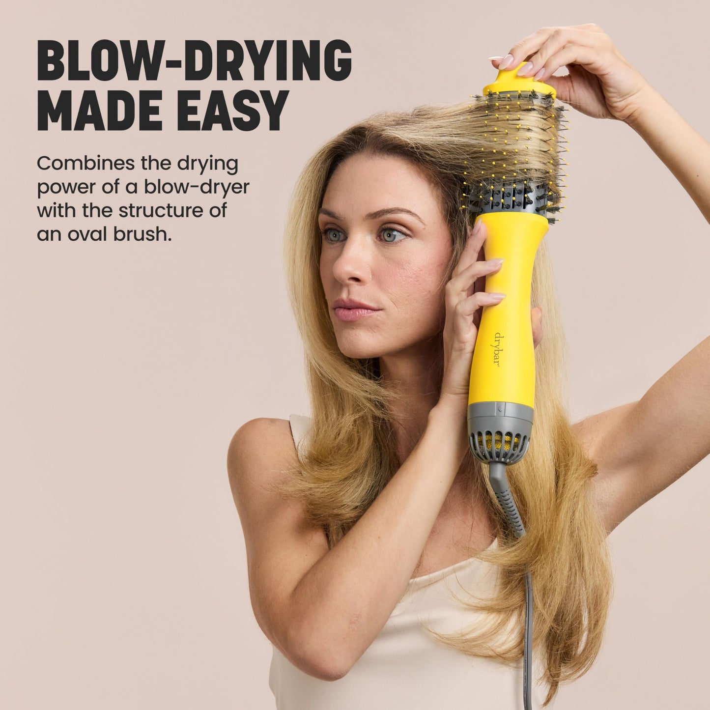 Drybar The Double Shot Oval Blow-Dryer Brush - Smooth, Shiny Hair with Volume and Less Frizz - Salon Styling Brush for Faster Blowouts