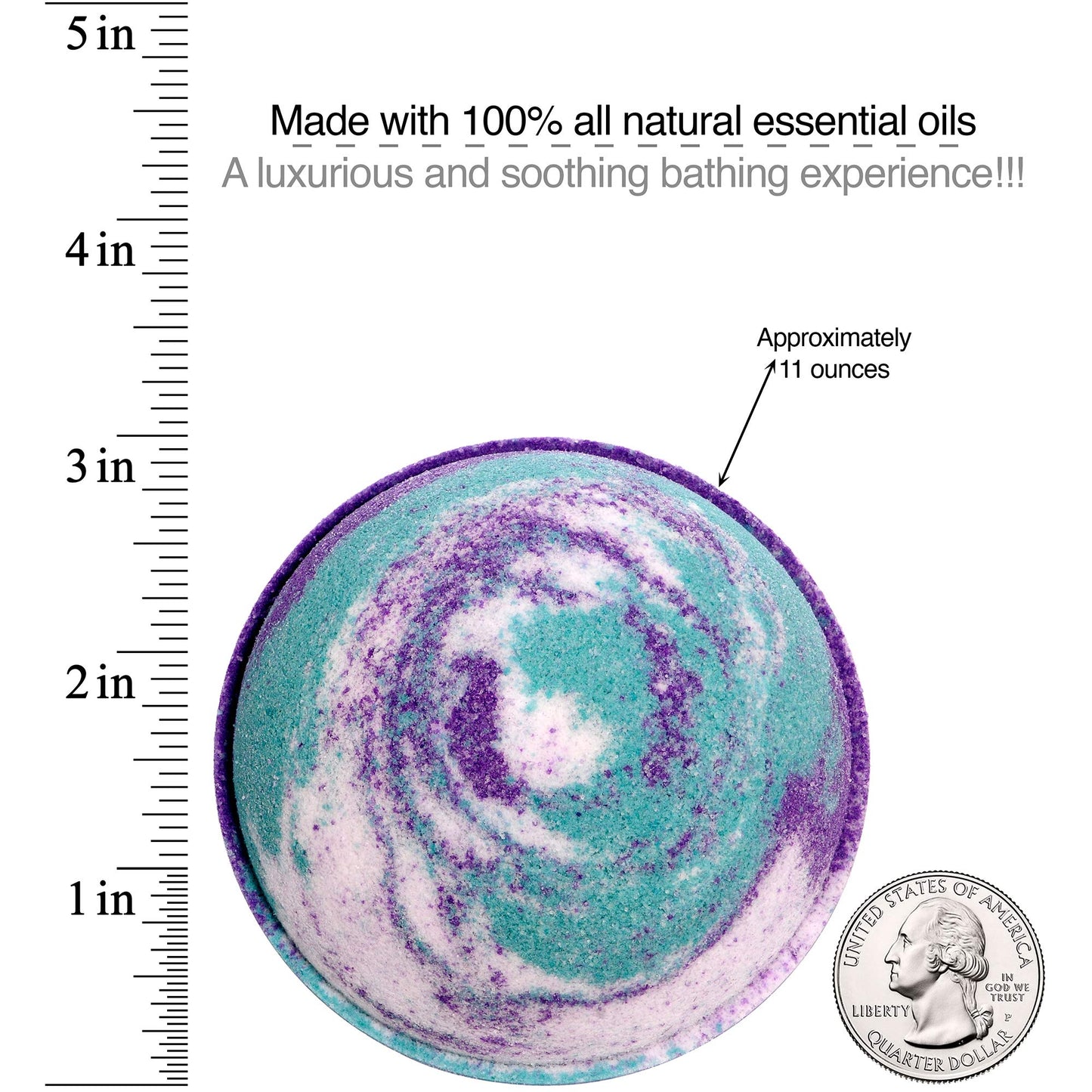 Bath Bomb with Surprise Ring Inside Mermaid Daydream Extra Large 10 oz. Made in USA (Ring Size 10)