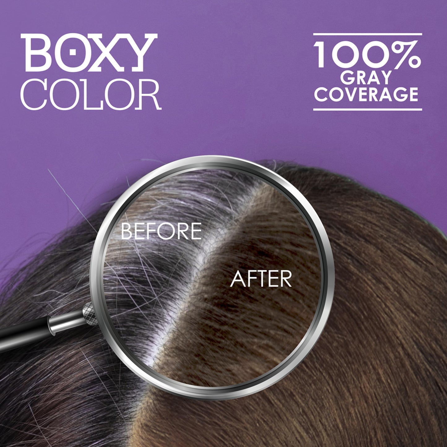 BOXY COLOR Coloring kit professional, permanent color cream hair dye with Vegetal Protein to get Hair with intense color shiny and silky. 100% Gray