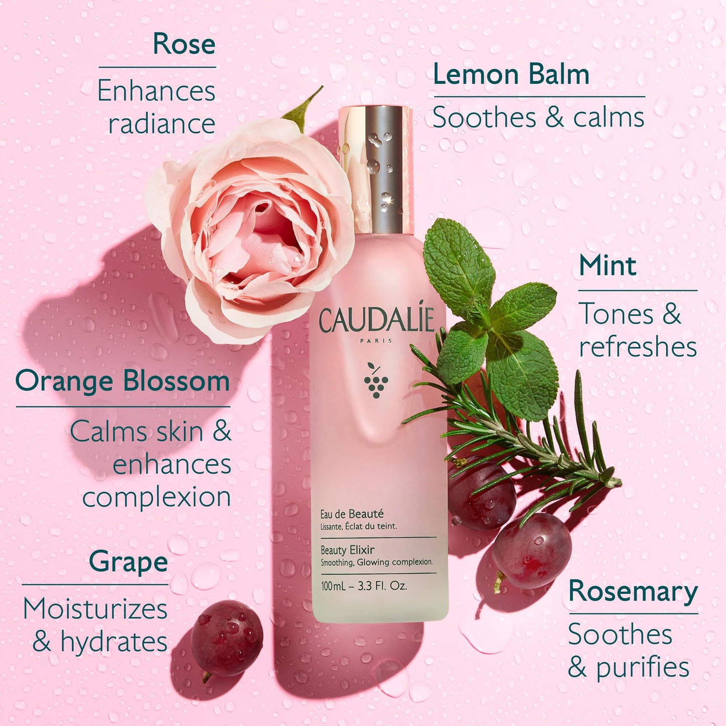 Caudalie Beauty Elixir Prep, Set Makeup, Glow Face Mist - 30 mL Beauty and Personal Care Caudalie