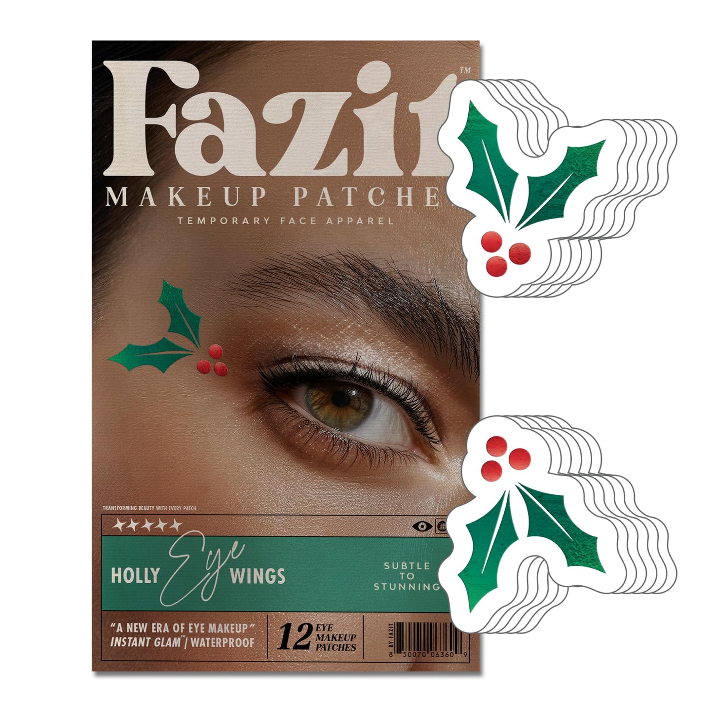 Fazit Makeup Patches - Holly Wings Eye Speckles - Glow Up Make-Up Patches - Cute Glitter Makeup Accessories For Women - Cosmetic Glitter For Face
