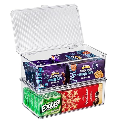 Pantry Storage Bins for with Hinged Lids