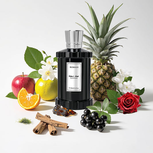 ROMASS Valor's Path Unisex Eau de Parfum Spray - 3.4oz/100ml, Citrus Pineapple & Rose Oud Wood Perfume, Fresh Summer Scent for Men Women Beauty & Personal Care ROMASS
