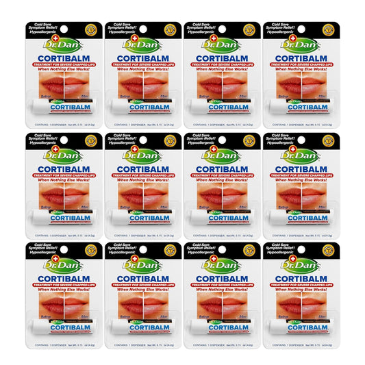 Dr. Dan's Cortibalm 12 Pack for Dry Cracked Lips - Healing Lip Balm for Severely Chapped Lips - Designed for Men, Women and Children - 12 Pack Beauty and Personal Care Dr. Dan's