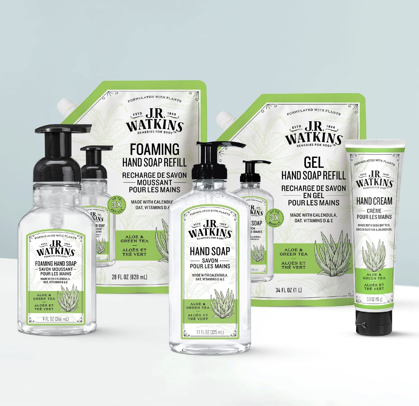 J.R. Watkins Hand Soap Refill, Aloe and Green Tea 34 fl Ounce