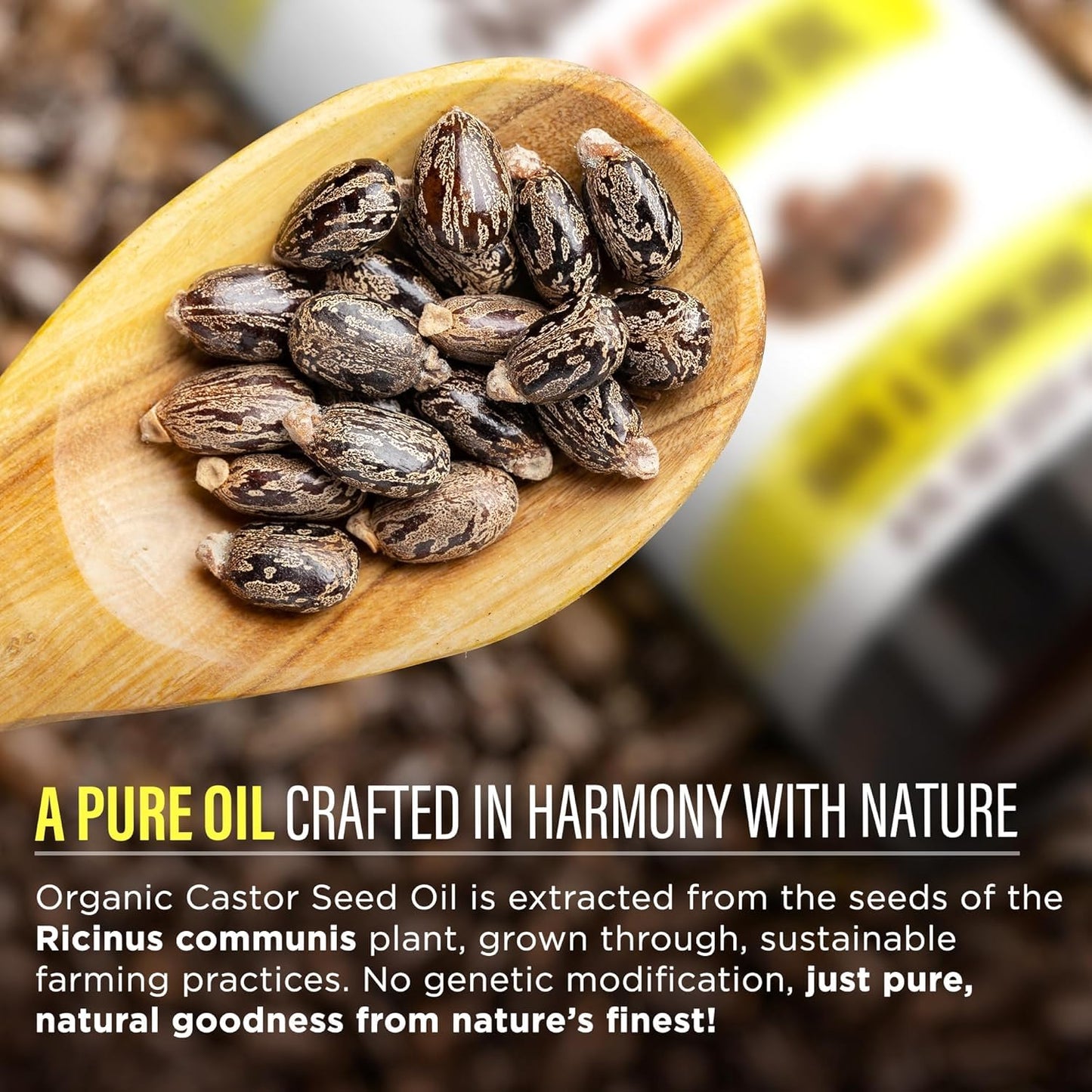 GuruNanda Castor Oil Organic USDA Certified (8 Fl oz) - 100% Pure & Natural, Cold Pressed & Hexane-Free, Hydrating Carrier Oil for Skin, Hair