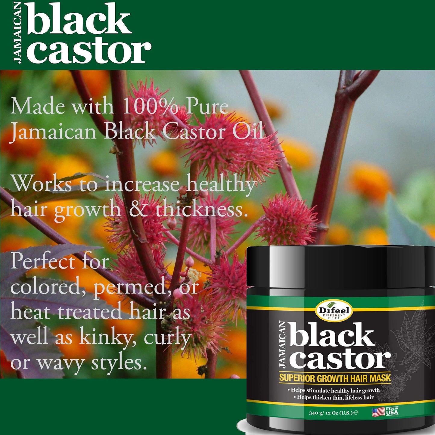 Difeel Superior Growth Jamaican Black Castor Oil Hair Mask 12 oz.