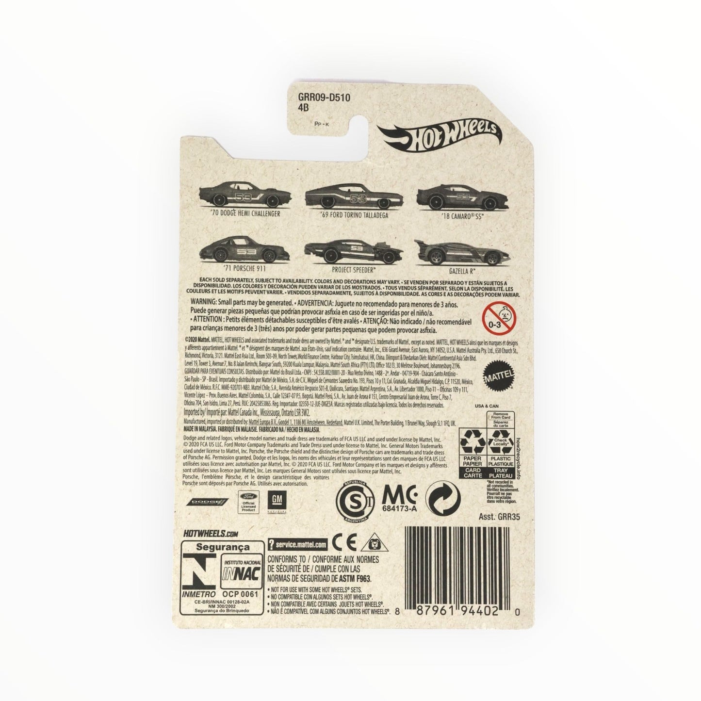 Hot Wheels '69 Ford Torino Talladega, [Orange] 2/6 1:64 Scale die cast