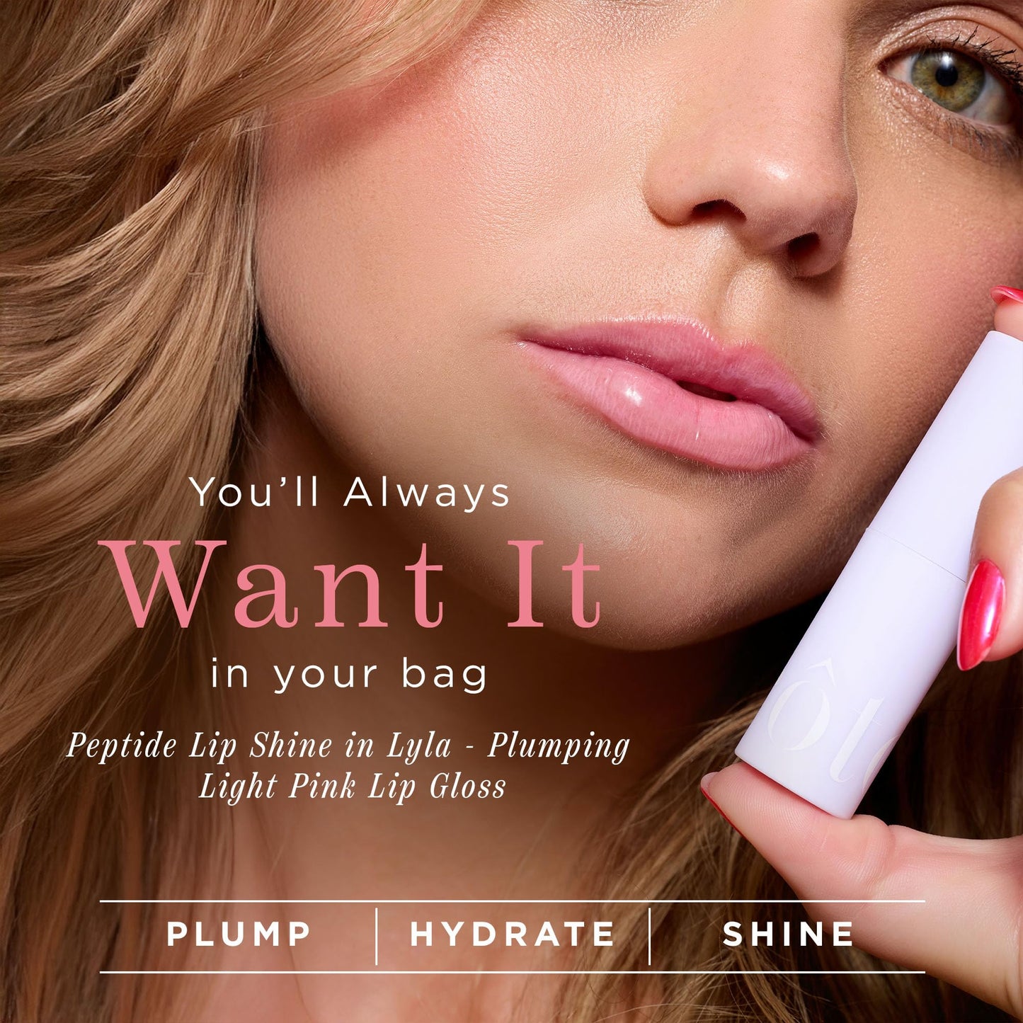 Cote Beauty's Peptide Lip Shine in Lyla, Ultra Hydrating & Long-Lasting Coral Plumping Lip Gloss for Women with Hyaluronic Acid, Shea Butter & Jojoba