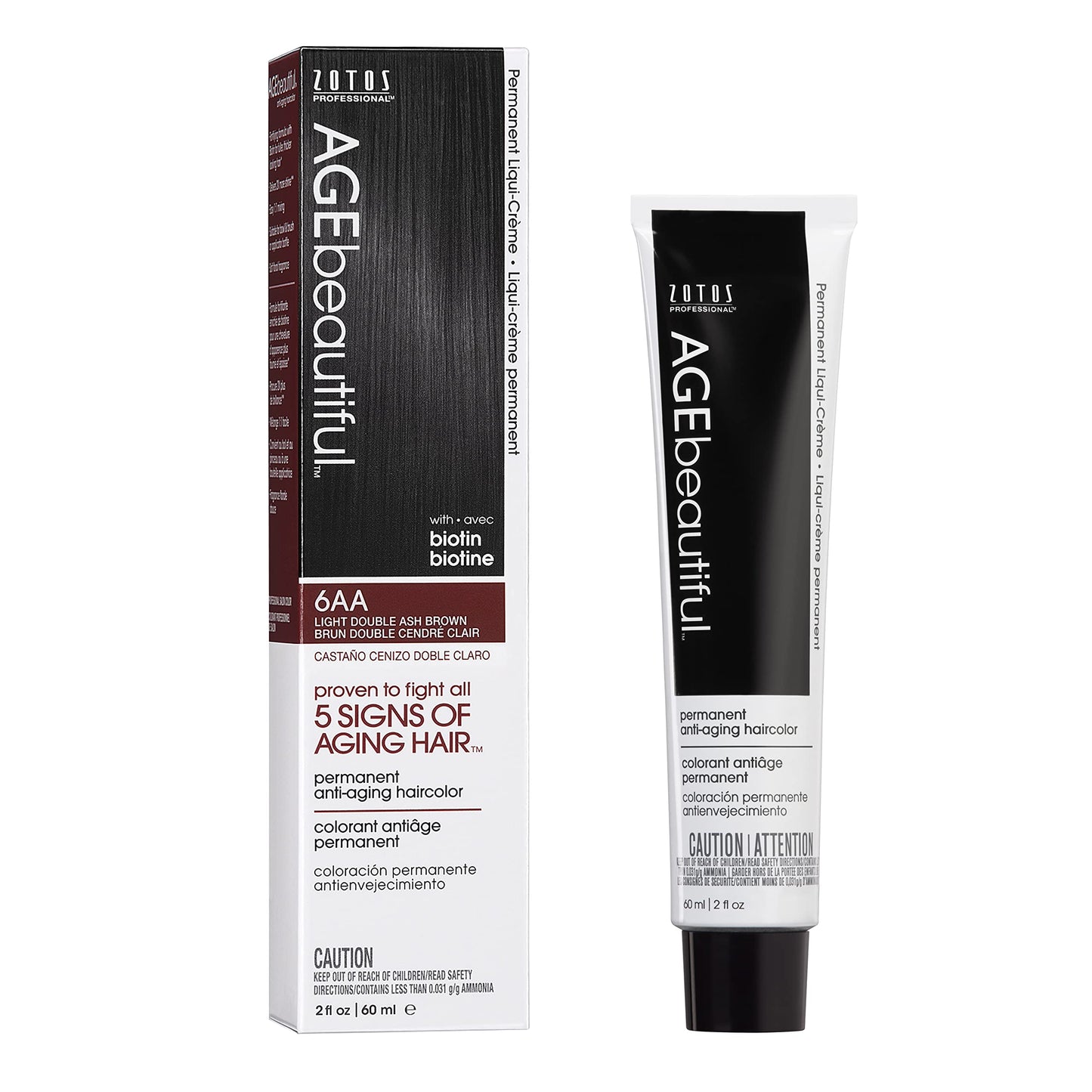 AGE beautiful Permanent Hair Color Dye Liqui Creme | 100% Gray Coverage | Anti-Aging Haircolor | Biotin for Thicker, Fuller Hair | Professional Salon