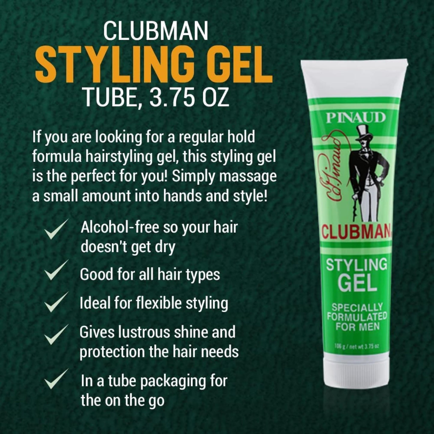 Pinaud Clubman Styling Gel 3.75 oz (Pack of 4)