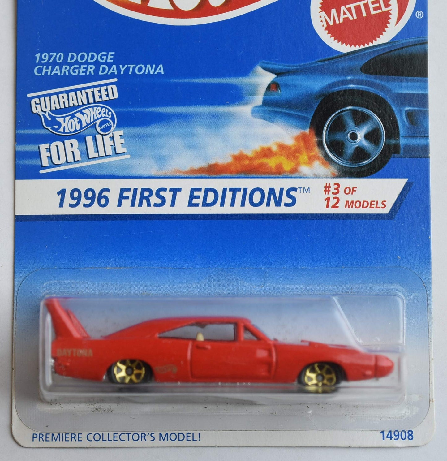 Hot Wheels 1996 First Editions #3 of 12 Models, red 1970 Dodge Charger Daytona 7 Spoke Wheels