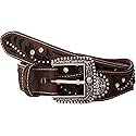 ARIAT Women's Scalloped Design Circle Concho Belt, Brown, X-Large