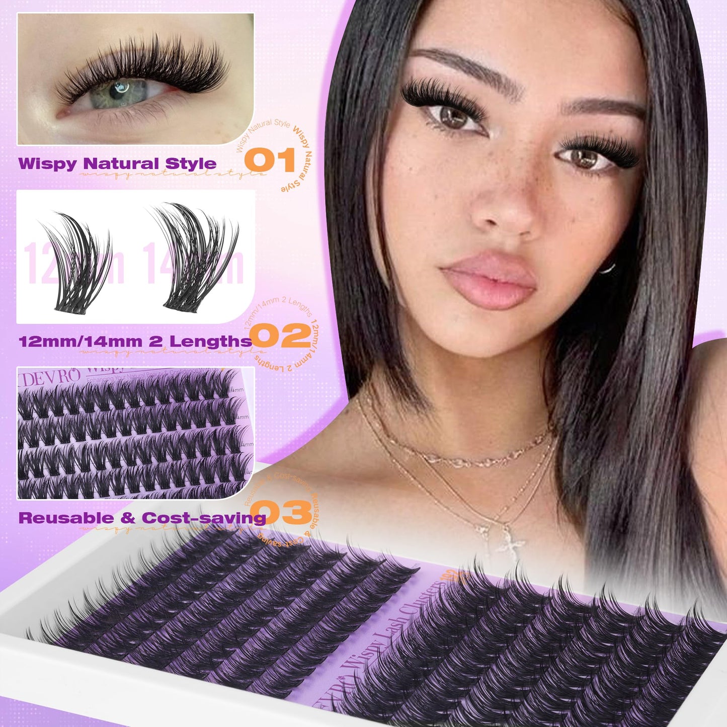 EYDEVRO Wispy Lash Clusters Natural Eyelash Clusters 12-14mm Short Lashes Beauty and Personal Care EYDEVRO