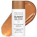 Pacifica Sunny Glow Liquid Face Bronzer Drops - Face Makeup Bronzing For Face & Cheeks for Instant Sun-Kissed Glow - Vitamin C & Glycolic Acid Infused