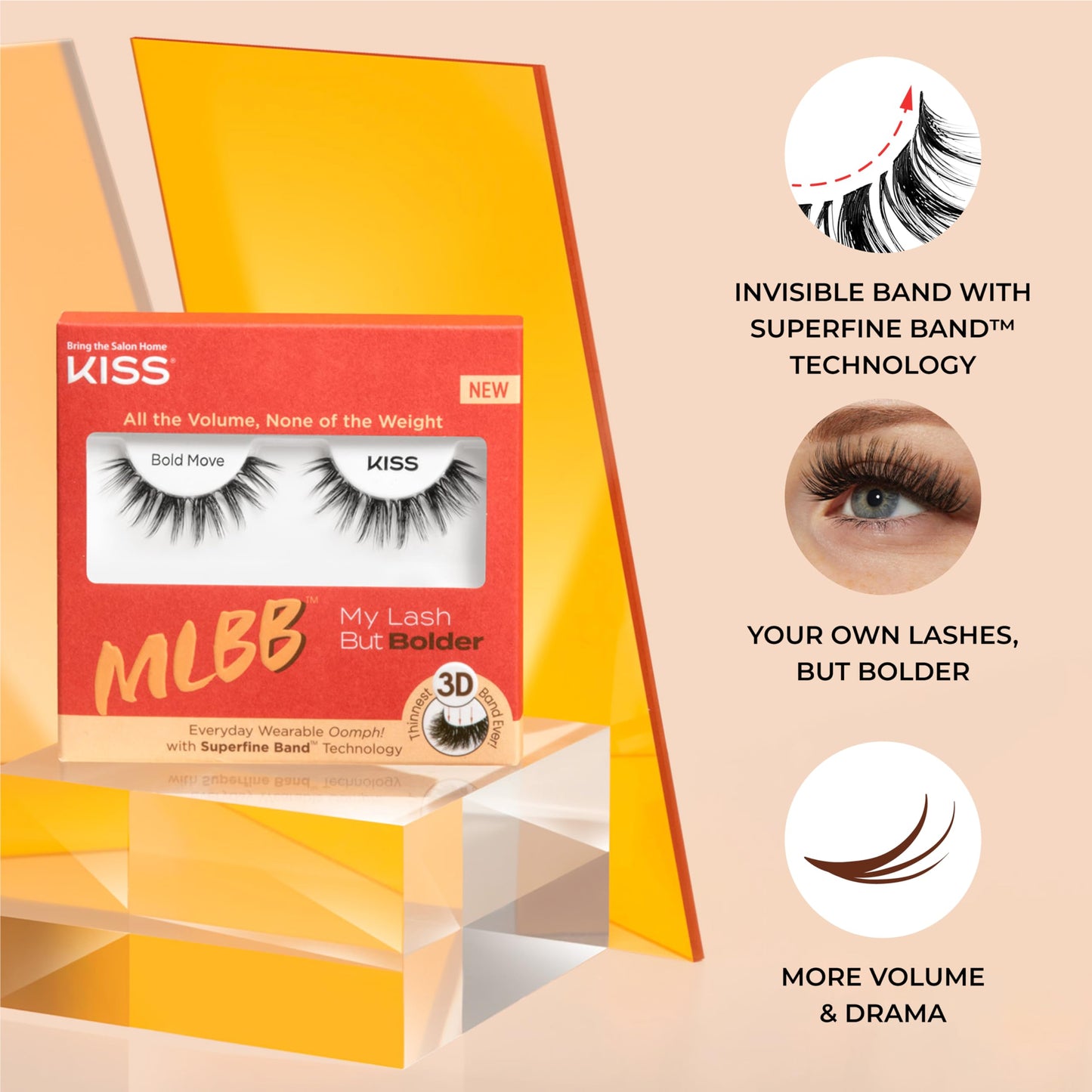 Kiss My Lash But Bolder, False Eyelashes, 'Bold Move', 12mm, Includes 1 Pair, Easy to Apply, Reusable Lash Clusters Beauty and Personal Care KISS