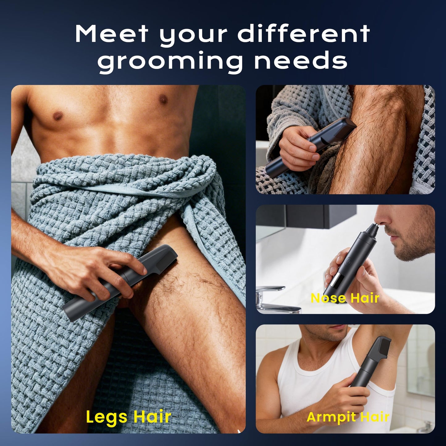 NUBACK Pubic Hair Trimmer for Men, Waterproof Men Grooming Kit with LED Display, Electric Body Hair Trimmer for Men, No-Nick Groin & Ball Shaver Beauty and Personal Care NUBACK