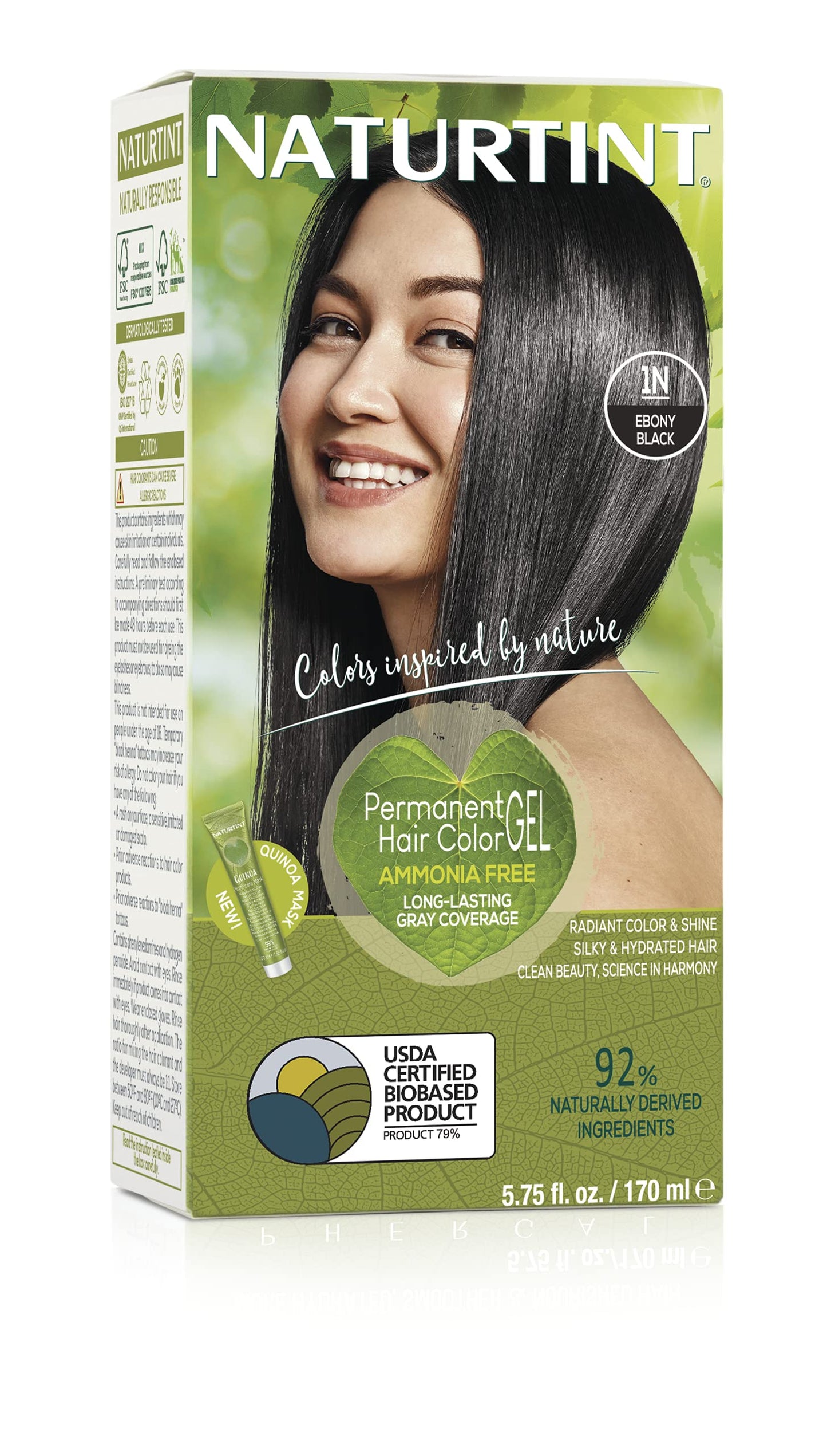 Naturtint Permanent Hair Color 1N Ebony Black - 5.4 fl oz