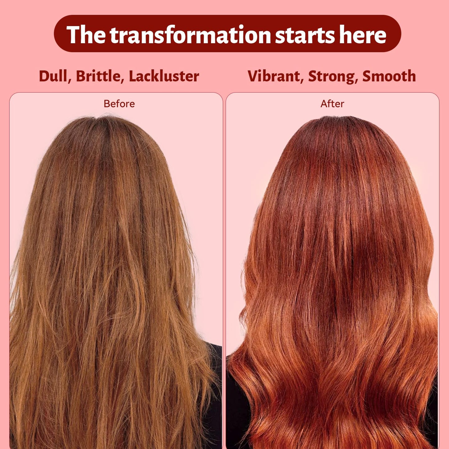 Color Treated Red Hair Shampoo and Conditioner Set with Pomegranate Extract for Copper Brightening and Strengthening, for Women and Men, 16.8oz*2