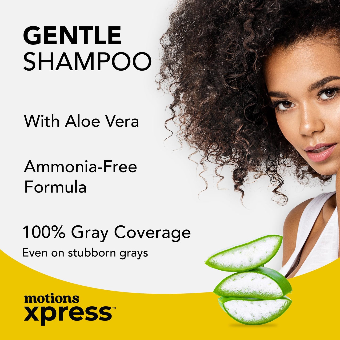 Motions Xpress Permanent Hair Color Shampoo Dark Brown - 5 Minute Color, Gray Coverage, Ammonia Free, Deep Shine Hair Dye Shampoo, 0.84 Oz