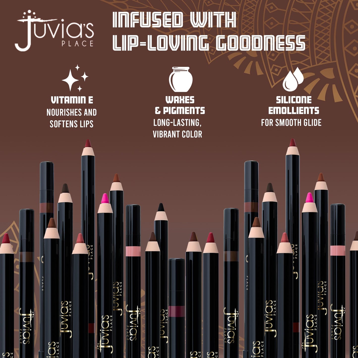 Juvia's Place Long Wear Lip Pencil - Scorpio - Waterproof & Kiss-proof, Long Lasting Lip Liner, Smooth Makeup Application - Soft Matte Finish Base