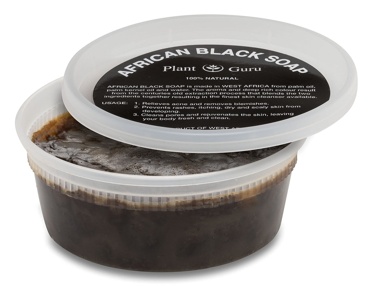 African Black Soap Paste 8 oz. 100% Raw Pure Natural From Ghana. Acne Treatment, Aids Against Eczema & Psoriasis, Dry Skin, Scars and Dark Spots.