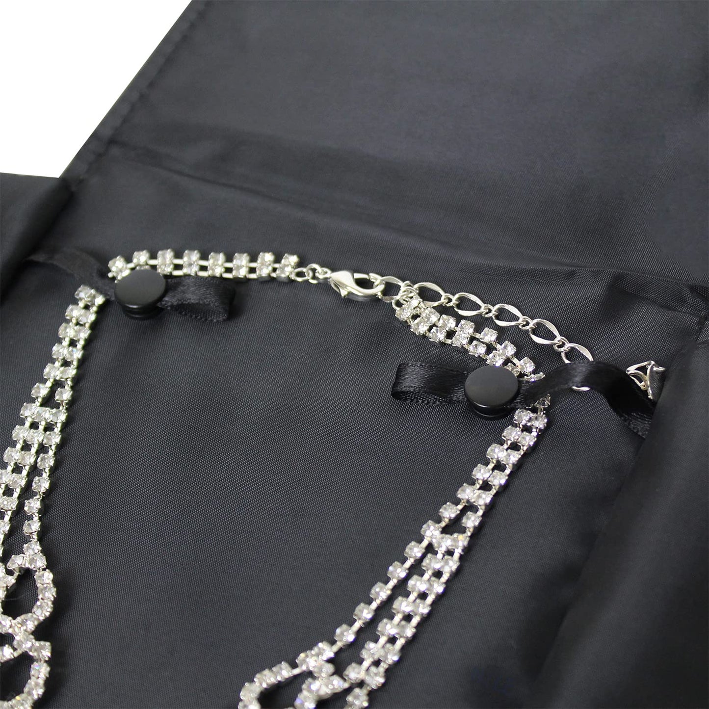 MOOCA Black Leatherette Travel Jewelry Organizer Necklace Storage Carrying Case Jewelry Display Case Necklace Folder