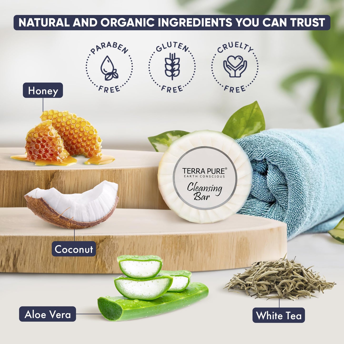Travel Size Hotel Bar Soap 100 Count 0.6 oz Bars Guest Amenities for Hotels Vacation Rentals & Short Term Rentals Paraben Free White Tea & Coconut