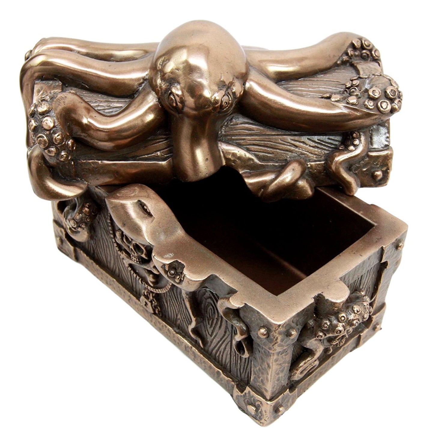 Atlantic Collectibles Giant Kraken Octopus Guarding Pirate Treasure Decorative Jewelry Box Figurine