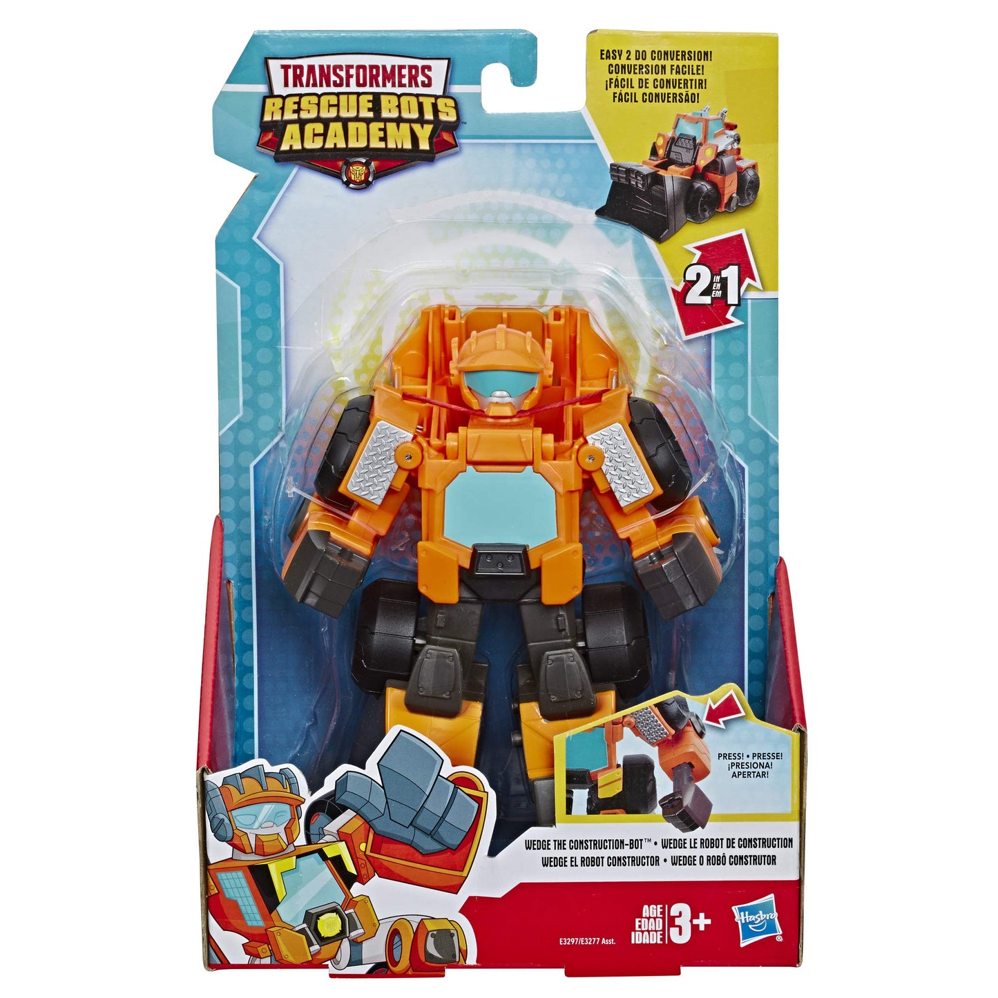 Transformers Playskool Heroes Rescue Bots Academy Wedge The Construction-Bot Converting Toy Robot, 6-Inch Collectible Action Figure for Kids Ages 3…