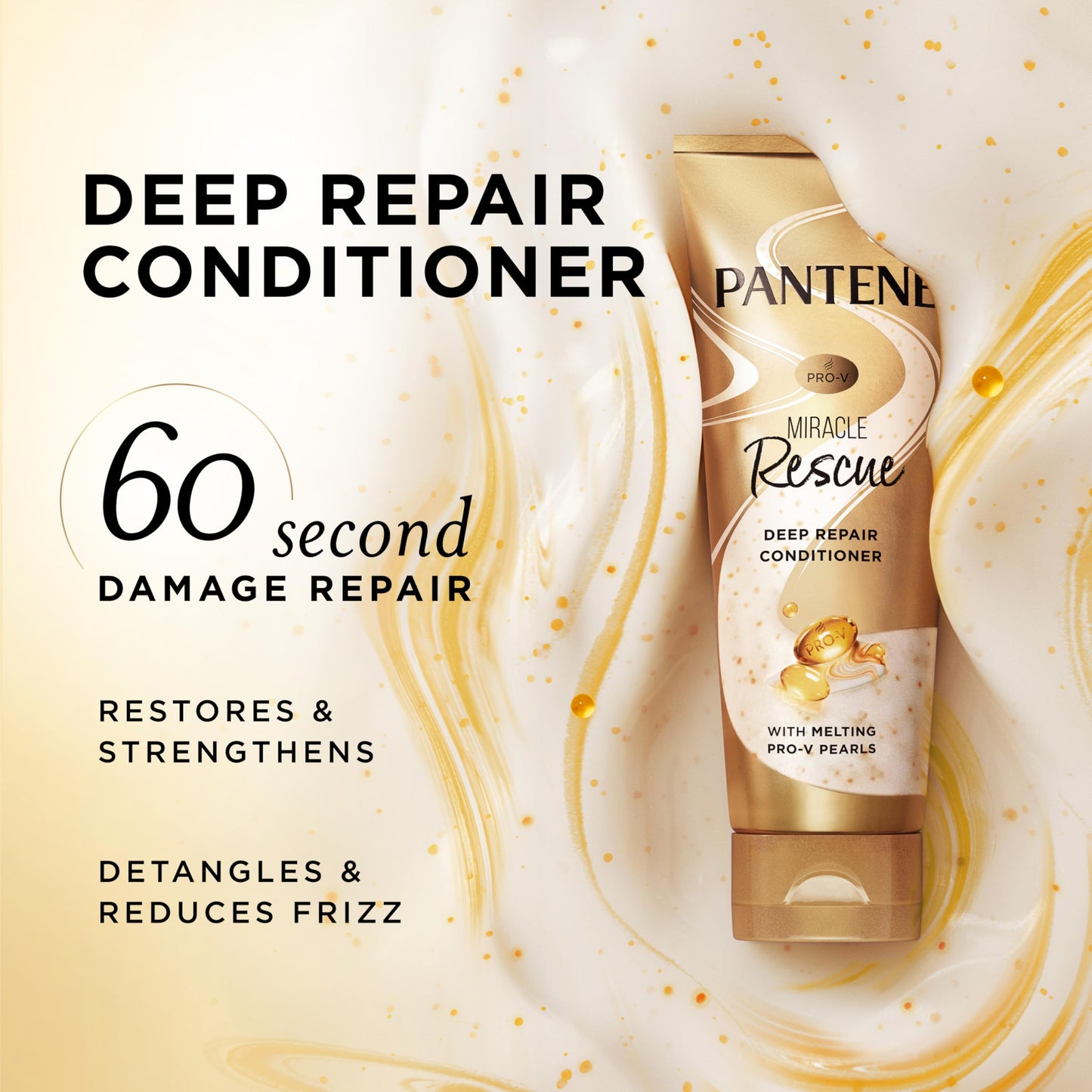 Pantene Miracle Rescue Deep Conditioner with Melting Pro-V Pearls - For Dry, Damaged, or Color-Treated Hair - Intense Moisture & Repair - 8.0 Oz Beauty and Personal Care Pantene